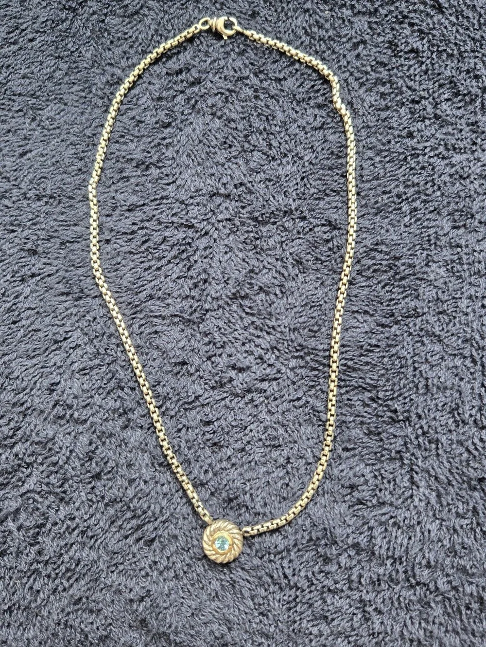 David Yurman Topaz Color Classic Cookie Pendant Necklace